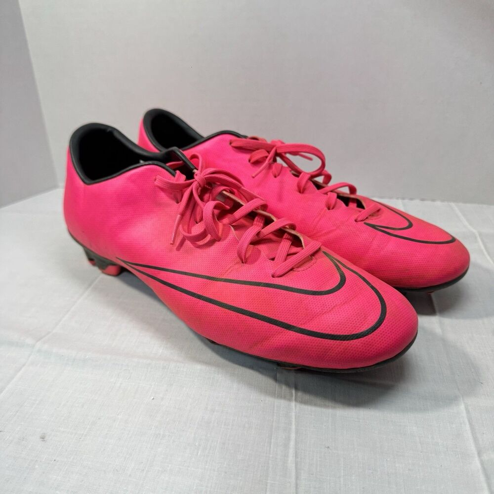 Nike Mercurial Victory 5 FG 651632-660 Soccer Shoes Hyper Pink Lace Up Men's 12